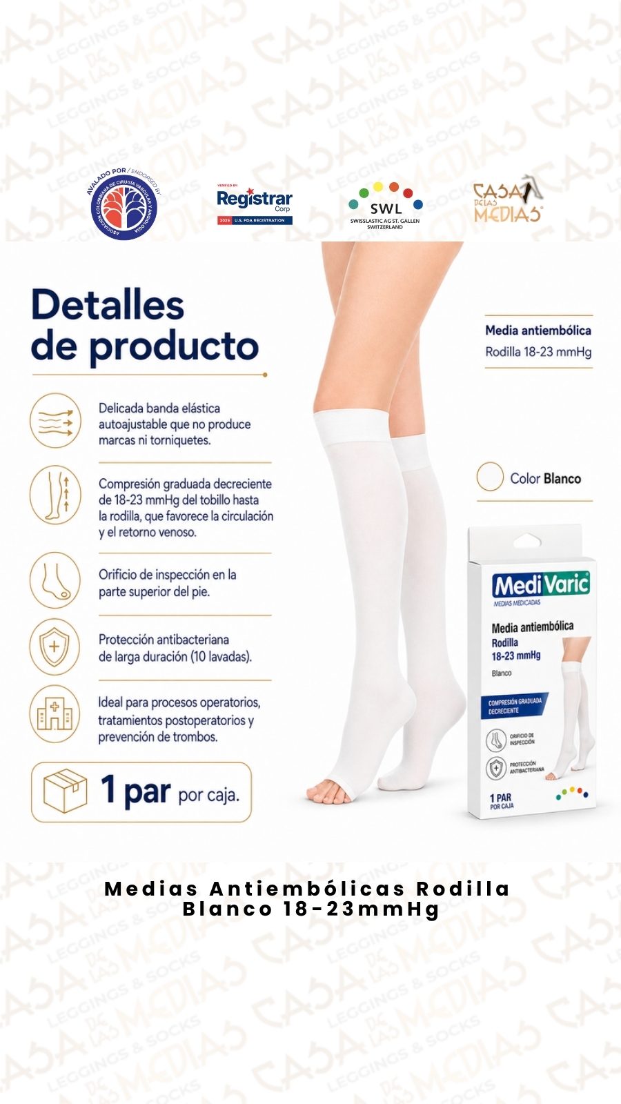 Media antiembólica hasta la rodilla 18-23 mmHg MediVaric - detalles del producto - Casa de las Medias Cuenca